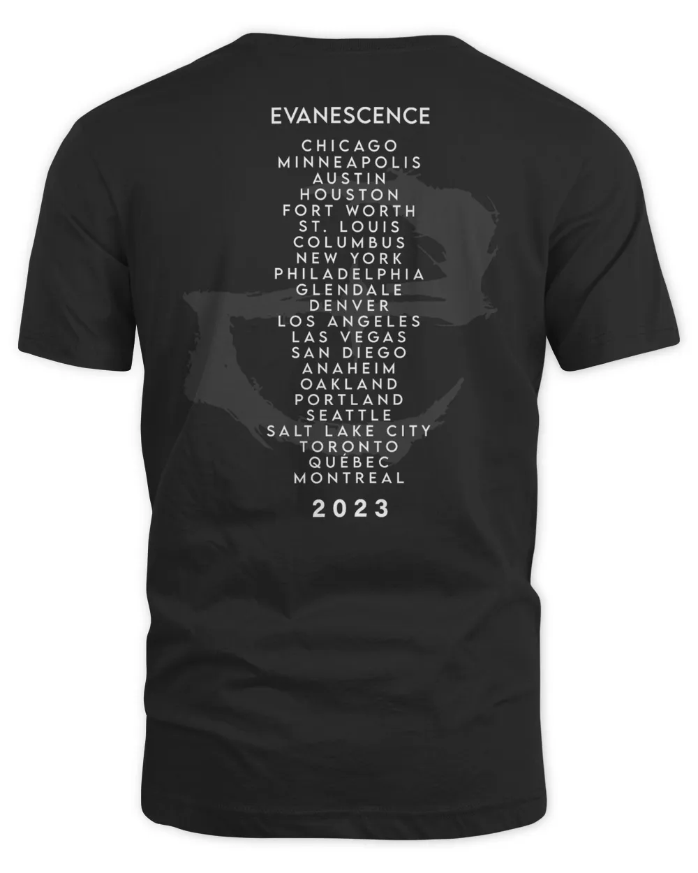 Evanescence Merch Band Photo 2023 Tour Cities Shirt DevonOlores